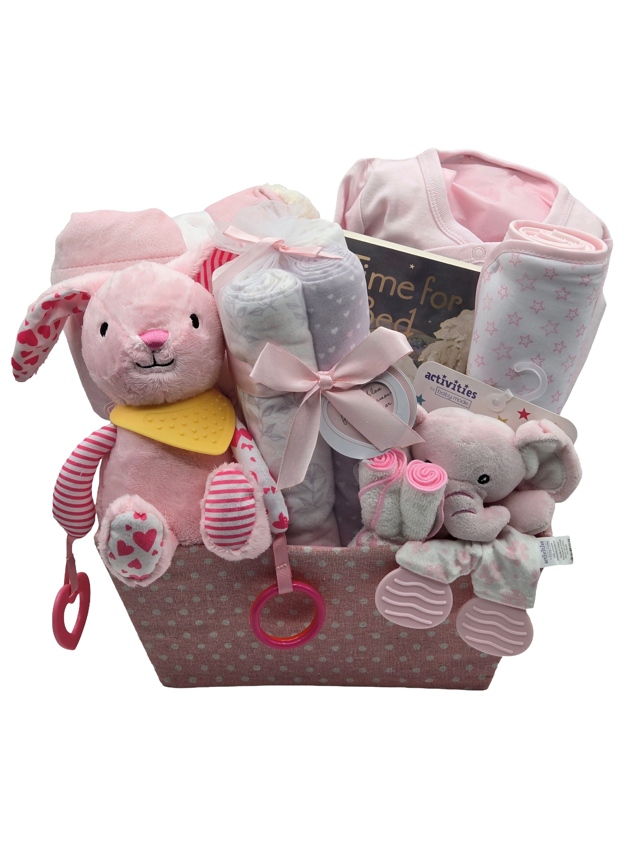 Premium Baby Girl Bundle Gift Basket – Newborn Essentials Set Ajax